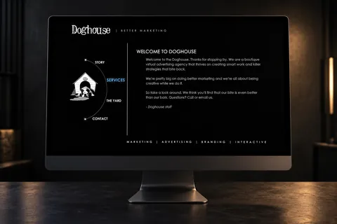 Doghouse website displayed on a computer