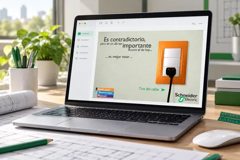Schneider Electric email on a laptop