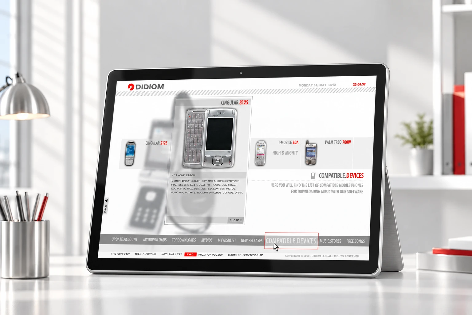 Didiom website mockup close-up